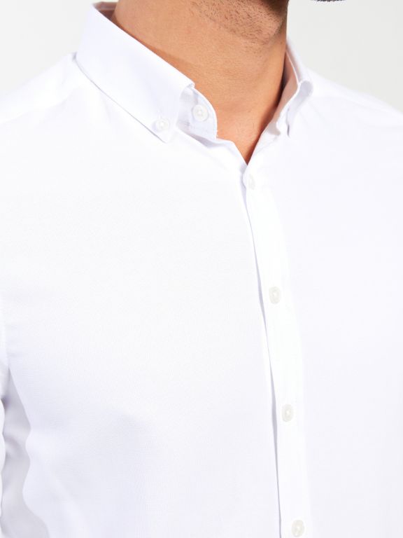 Slim Fit Long Sleeve Oxford Men's Shirt