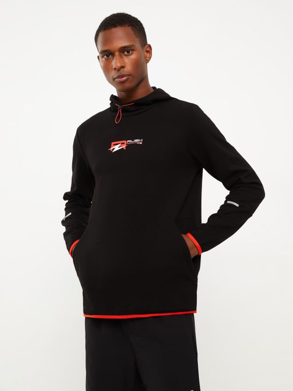 Hooded Long Sleeve Printed Men's Sports Hoodie