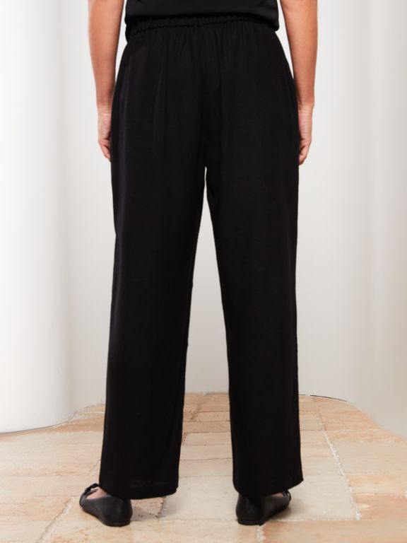 Elastic Waist Relaxed Fit Regular Women's Trousers