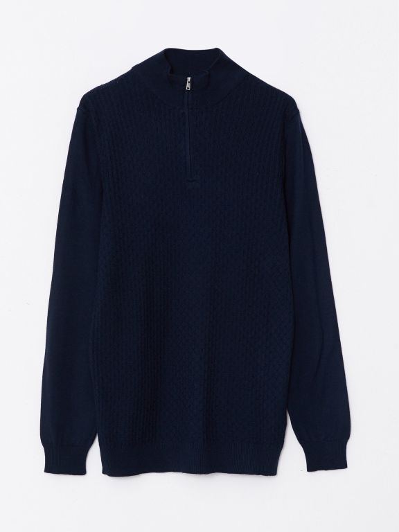 Turtle Neck Long Sleeve Men's Tricot Sweater