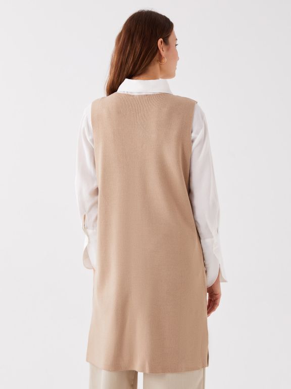 Women's Crew Neck Regular Tricot Vest