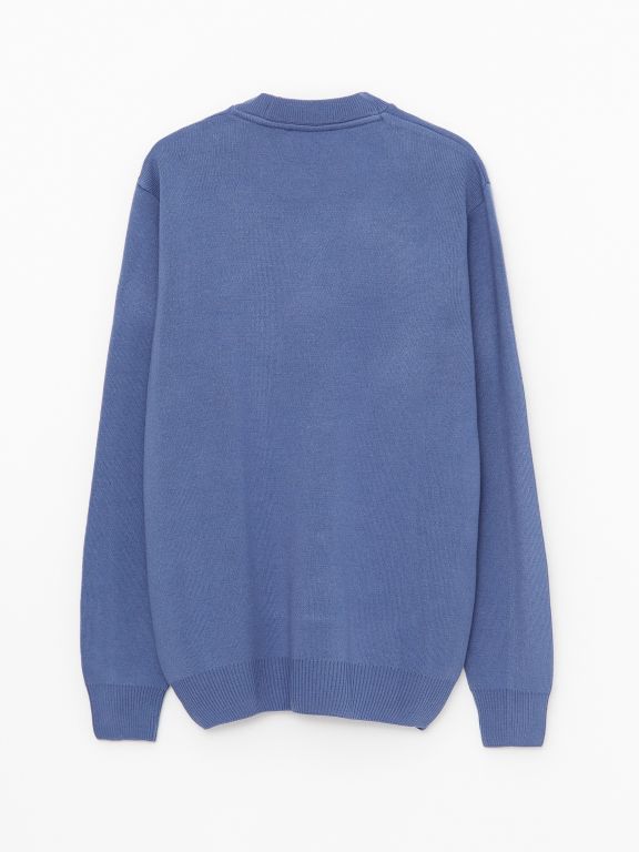 Crew Neck Long Sleeve Men's Tricot Sweater