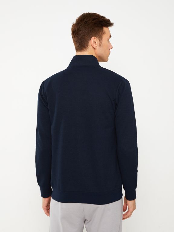 High Collar Long Sleeve Men's Sports Cardigan