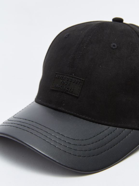 Label Printed Suede Men's Cap Hat