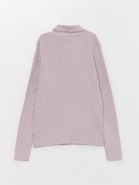 Turtleneck Basic Long Sleeve Girl Tricot Sweater