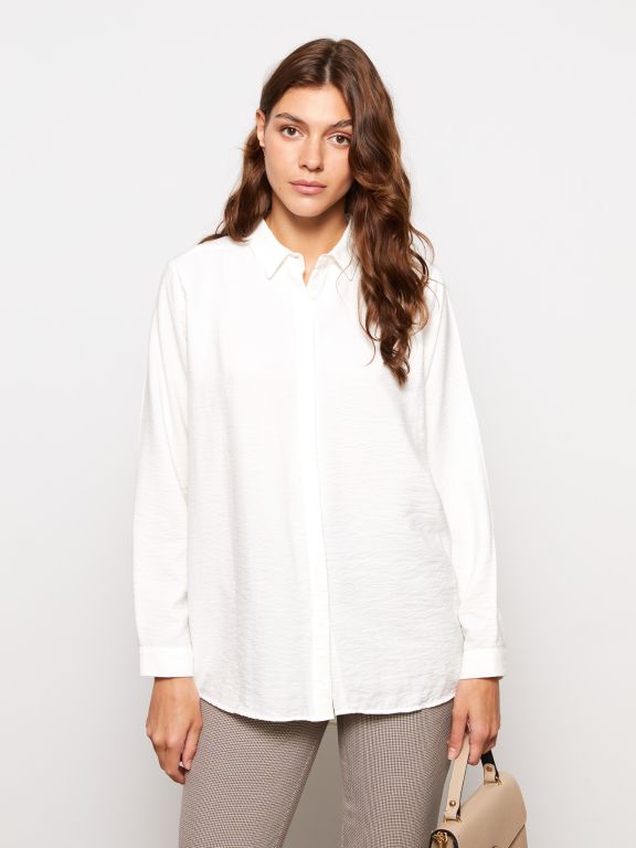 Buttoned Regular Long Sleeve Women's Shirt