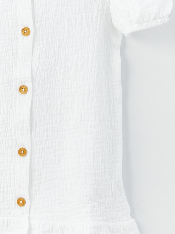 Square Collar Basic Short Sleeve Girls' Blouse