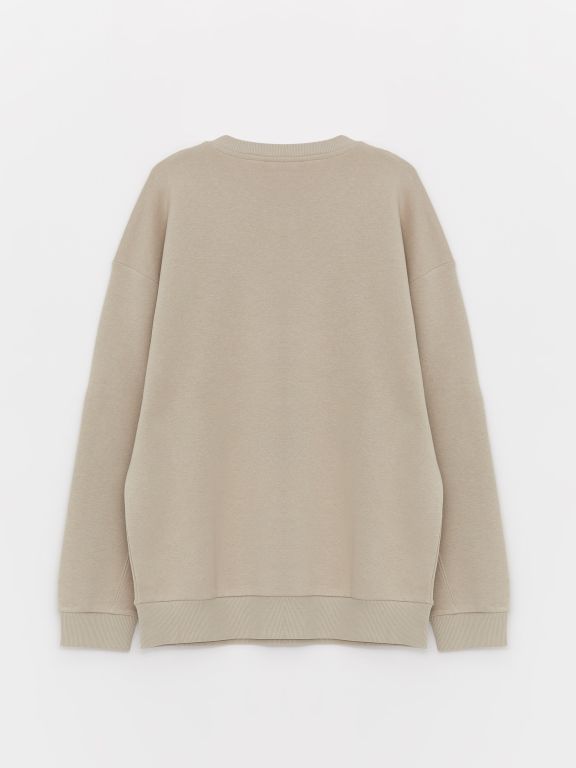 Crew Neck Long Sleeve Printed Men's Sweatshirt