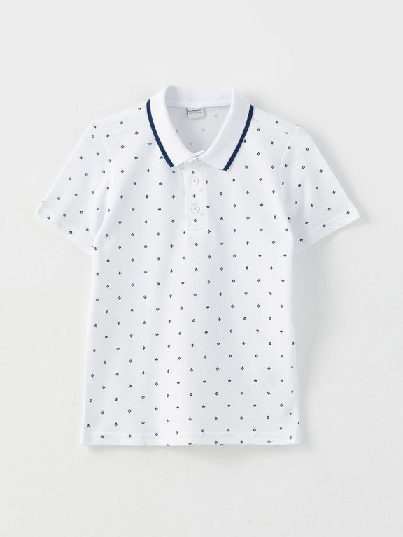 Polo Neck Printed Short Sleeve Boy T-Shirt