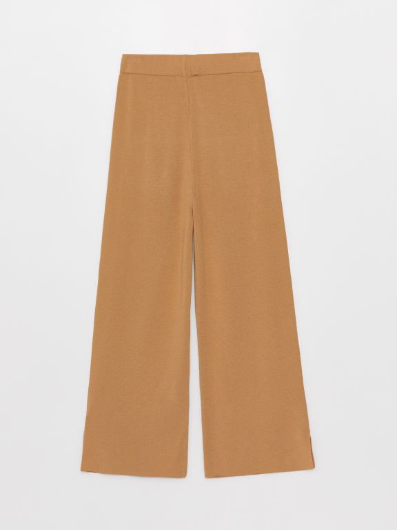 Elastic Waist Regular Bell-Bottoms Women's Tricot Trousers