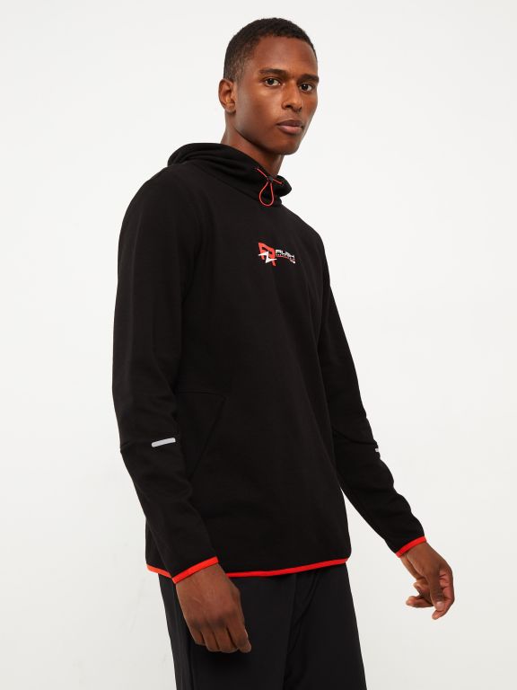 Hooded Long Sleeve Printed Men's Sports Hoodie