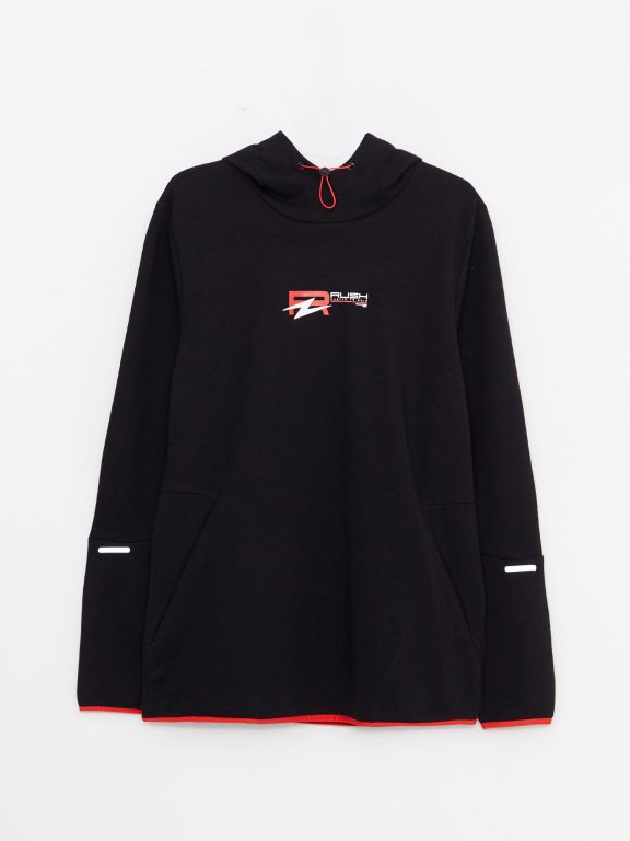 Hooded Long Sleeve Printed Men's Sports Hoodie