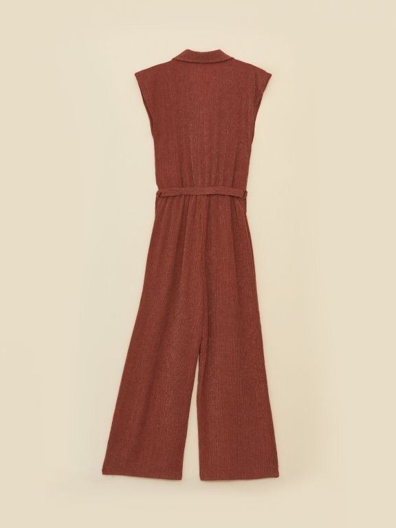 Women's Double Breasted Collar Straight Jumpsuit