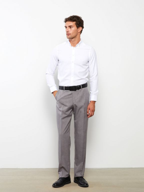 Slim Fit Long Sleeve Oxford Men's Shirt