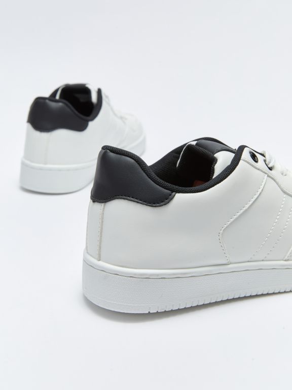 Faux Leather Lace-up Men's Sports Shoes