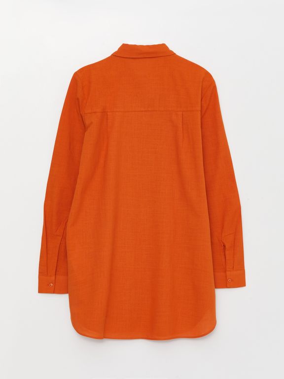 Shirt Collar Straight Long Sleeve Women's Tunic