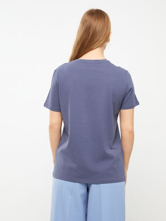 Crew Neck Printed Short Sleeve Women's T-shirt
