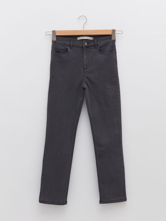 Skinny Fit Regular Pocket Detailed Women's Denim Trousers