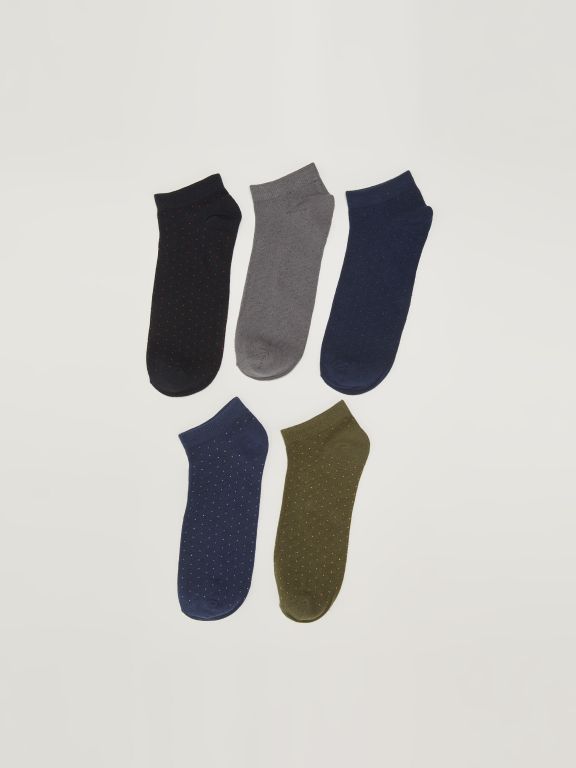 Patterned Men's Booties Socks 5 Pack