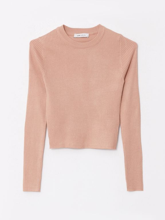 Crew Neck Regular Long Sleeve Women's Tricot Sweater