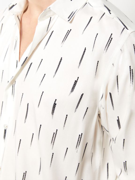 Regular Fit Long Sleeve Patterned Men's Shirt