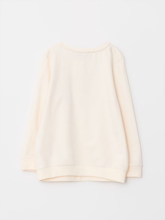 Crew Neck Printed Long Sleeve Girl Sweatshirt