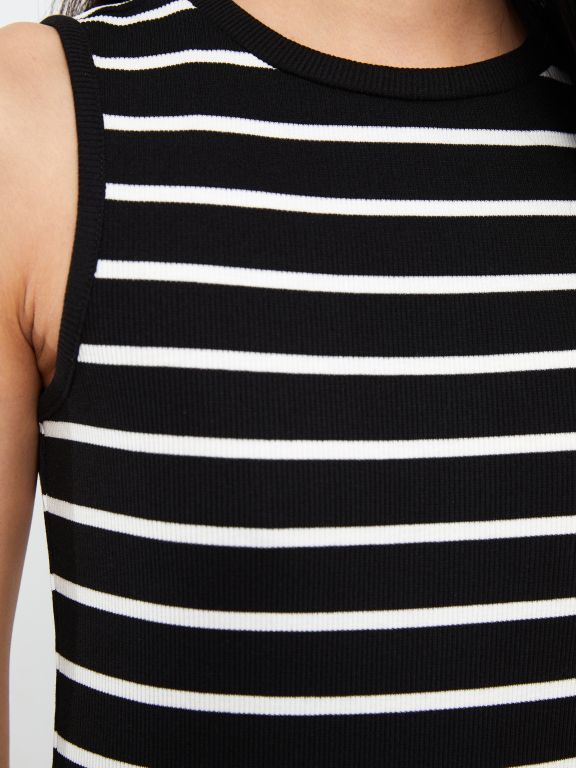 Crew Neck Striped Women's Dress