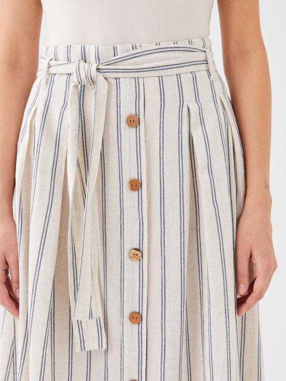 Elastic Waist Striped Women Skirt