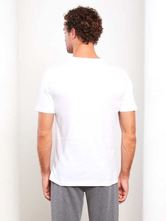 Crew Neck Short Sleeve Printed Combed Cotton Men's T-shirt