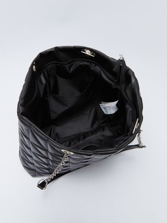 Leather Look Quilted Detailed Women's Shoulder Bag