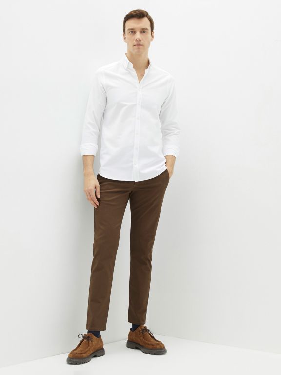 Slim Fit Gabardine Men's Chino Trousers