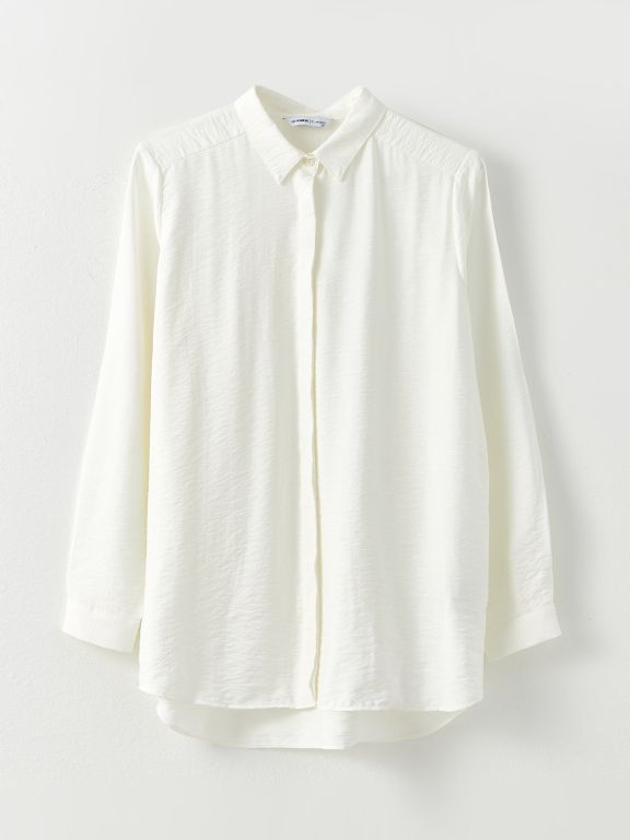 Buttoned Regular Long Sleeve Women's Shirt