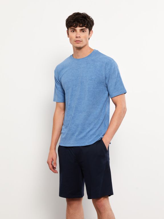 Slim Fit Men's Elastic Waist Shorts