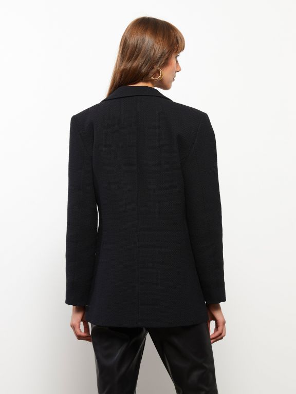 Regular Long Sleeve Tweed Women's Blazer Jacket