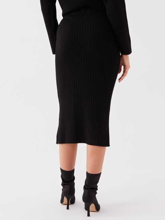 Women's Elastic Waist Plain Knitwear Skirt