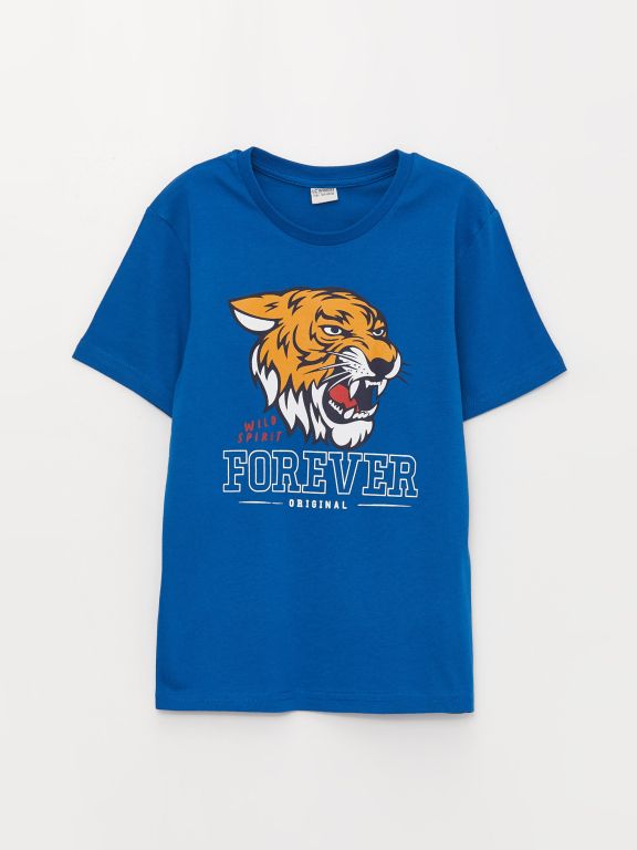 Crew Neck Printed Short Sleeve Boy T-Shirt
