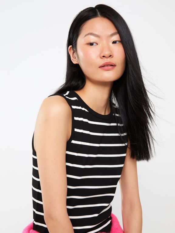 Crew Neck Striped Women's Dress