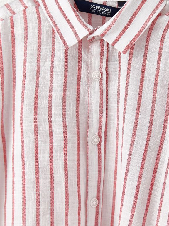 Striped Long Sleeve Cotton Boy's Shirt