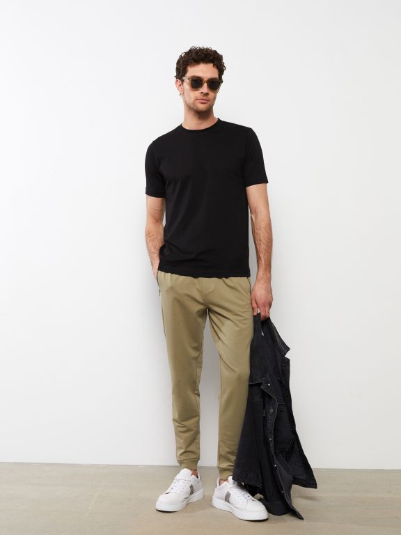 Crew Neck Short Sleeve Combed Cotton Men's T-shirt