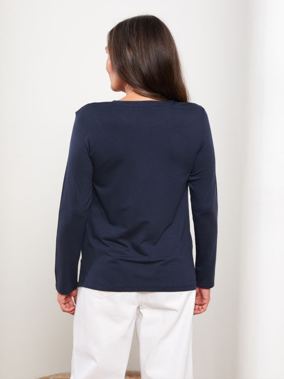 Crew Neck Printed Long Sleeve Women's T-shirt