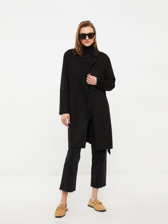 Jacket Collar Regular Long Sleeve Women's Trench Coat