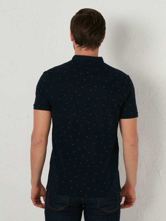 Grandad Collar and Short Sleeve Pique T-Shirt