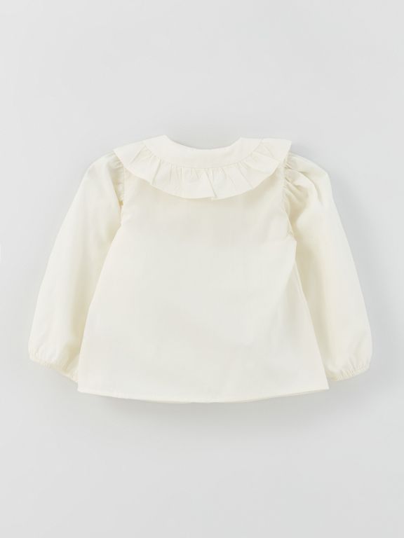 Bebe Collar Basic Baby Girl Shirt