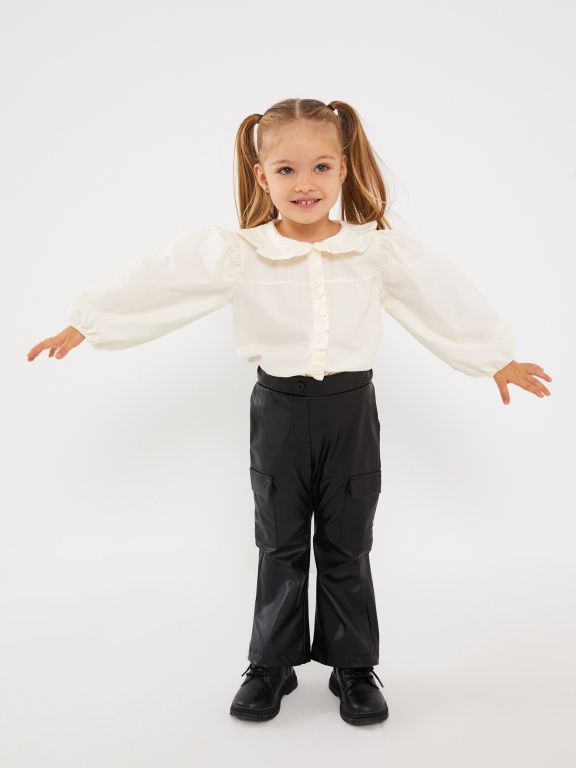 Bebe Collar Basic Baby Girl Shirt