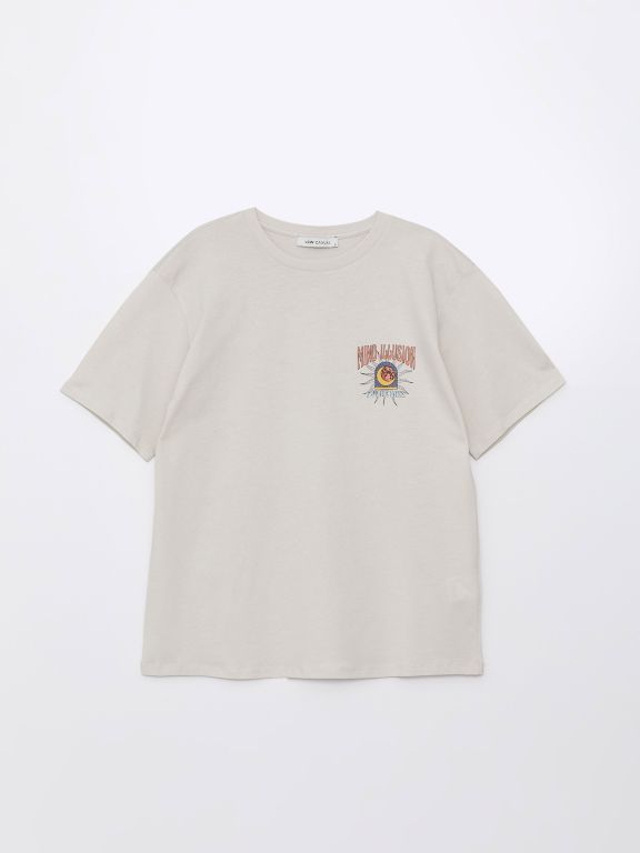 Crew Neck Printed Short Sleeve Women's T-shirt