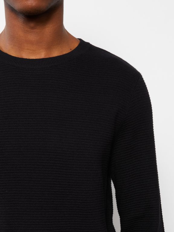 Crew Neck Long Sleeve Men's Tricot Sweater