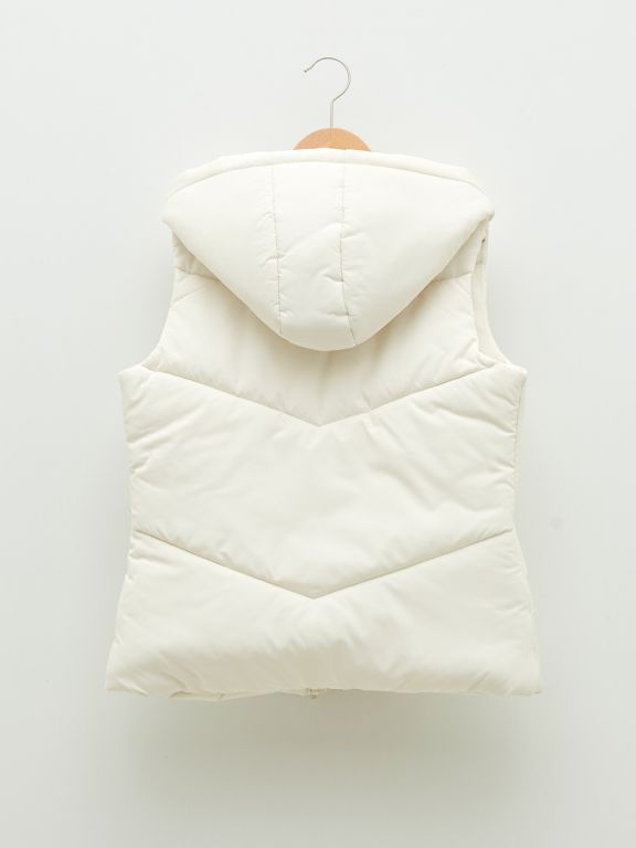 Hooded Basic Girl Down Vest