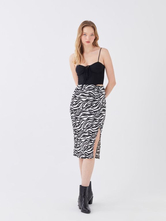 Women's Pencil Skirt With Elastic Waist Pattern