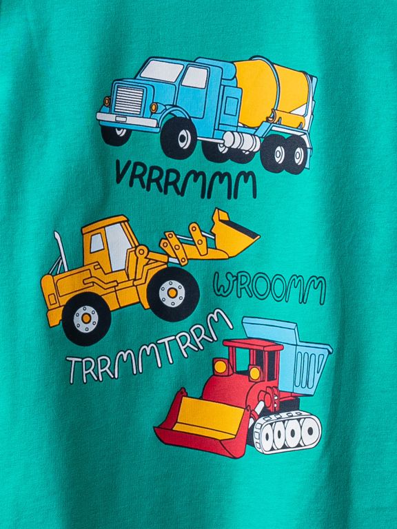 Crew Neck Printed Long Sleeve Boy Pajama Set