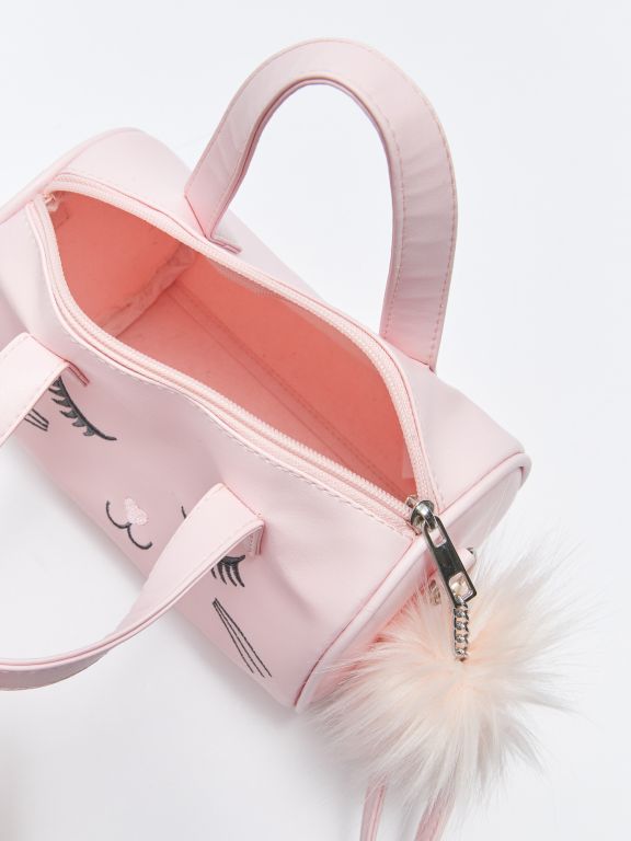 Cat Embroidered Girl's Handbag